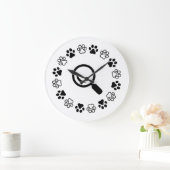 犬、ふくらみを見つける ラージ壁時計 (ホーム)