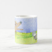 犬 + ウサギのマグ コーヒーマグカップ (中央)