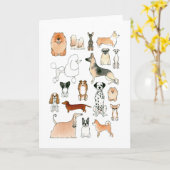 犬 カード (黄色い花)