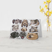 犬 カード (黄色い花)