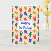 犬 カード (黄色い花)