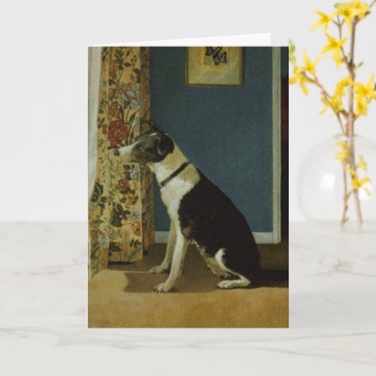 犬 カード (黄色い花)