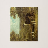 犬、グレイハウンドとスパニエル犬、ドクターフォップバイヘリング ジグソーパズル (縦)