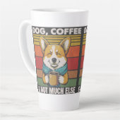 犬、コーヒー、およびそれほど多くの犬とコーヒー愛好家 カフェラテマグ (左アングル)