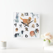 犬  スクエア壁時計 (ホーム)