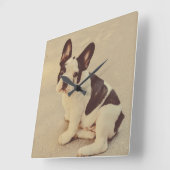 犬 スクエア壁時計 (傾斜)