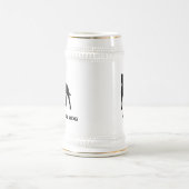 （犬）スタッフォードのブルテリアのシルエットのStaffy犬 ビールジョッキ (中央)