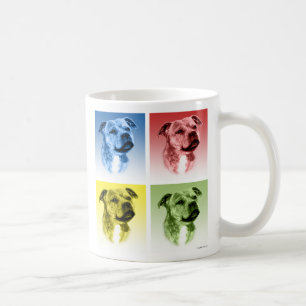 (犬)スタッフォードのブルテリアのポップアート コーヒーマグカップ