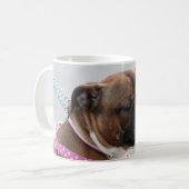 （犬）スタッフォードのブルテリアのマグ コーヒーマグカップ (正面左)