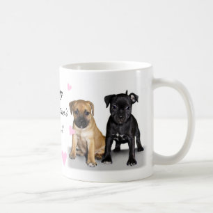 (犬)スタッフォードのブルテリアの子犬 コーヒーマグカップ