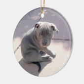(犬)スタッフォードのブルテリアのloのための完全なギフト セラミックオーナメント (左)