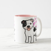 （犬）スタッフォードのブルテリア愛 ツートーンマグカップ (正面右)