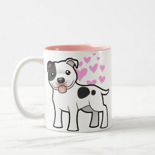 (犬)スタッフォードのブルテリア愛 ツートーンマグカップ