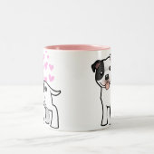 （犬）スタッフォードのブルテリア愛 ツートーンマグカップ (中央)