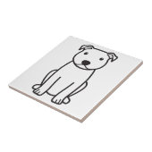 (犬)スタッフォードのブルテリア犬の漫画 タイル (側面)