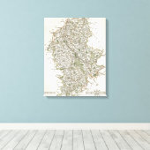 （犬）スタッフォードの地図， 1793 キャンバスプリント (インサイチュ (ウッドフロア))