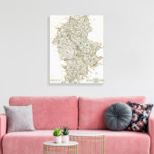 （犬）スタッフォードの地図， 1793 キャンバスプリント (インサイチュ (リビング))