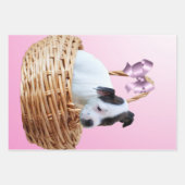 （犬）スタッフォードの子犬は籠の中で ラッピングペーパーシート (正面3)