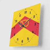 （犬）スタッフォードの正方形の壁時計のフラグ スクエア壁時計 (傾斜)