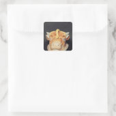 （犬）スタッフォードチーズの牛の形をした料理 スクエアシール (バッグ)