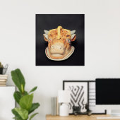 (犬)スタッフォードチーズの牛の形をした料理 ポスター (ホームオフィス)