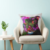 （犬）スタッフォードテリアのカラフルなポップアート クッション (椅子)