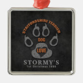 (犬)スタッフォードテリアドッグブリードクリスマス メタルオーナメント (正面)