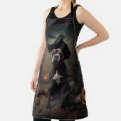 （犬）スタッフォードテリアパンプキンズハロウィンホラー エプロン (インサイチュ)