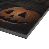 (犬)スタッフォードテリアパンプキンズハロウィンホラー カッティングボード (角)