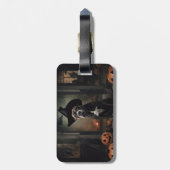 (犬)スタッフォードテリアパンプキンズハロウィンホラー ラゲッジタグ (裏面縦)