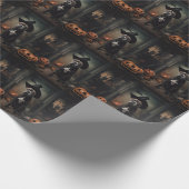 （犬）スタッフォードテリアパンプキンズハロウィンホラー ラッピングペーパー (角)