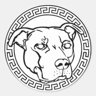 (犬)スタッフォードテリアロゴラウンドバンパーステッカー ラウンドシール
