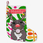 （犬）スタッフォードテリア犬クリスマスストッキング スモールクリスマスストッキング (正面)