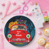 （犬）スタッフォードドッグドライビングカーホラーハロウィーン ペーパープレート (パーティー)