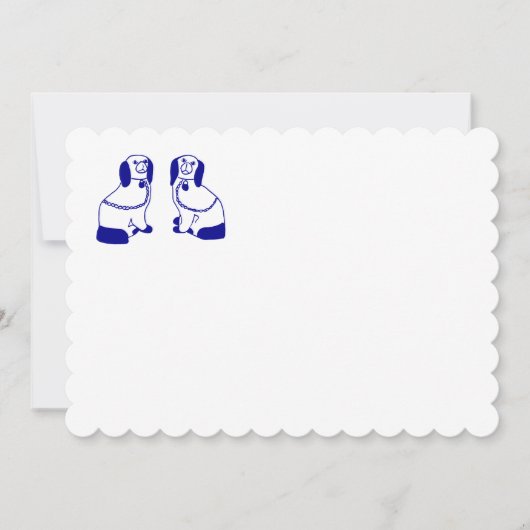 （犬）スタッフォードドッグノートカードと固定 招待状 (正面)