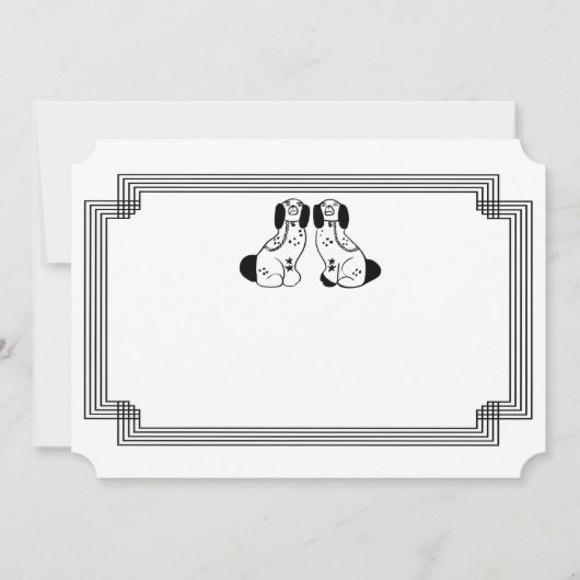 （犬）スタッフォードドッグノートカードと固定 招待状 (正面)