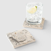 （犬）スタッフォードパピーペンシルスケッチストーンコースター ストーンコースター (横)