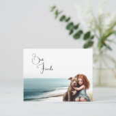 （犬）スタッフォードピットブル&ガールキープサクハガードアート ポストカード (スタンド正面)