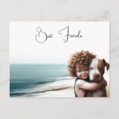 (犬)スタッフォードピットブル&ボーイキープサクハガードアート ポストカード (正面)