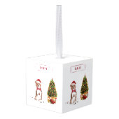 (犬)スタッフォードブルテリアおもしろいクリスマスドッグ キューブオーナメント (裏面アングル)