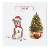 (犬)スタッフォードブルテリアおもしろいクリスマスドッグ フォトキューブ (右)