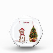 (犬)スタッフォードブルテリアおもしろいクリスマスドッグ フォトブロック (正面)