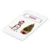 （犬）スタッフォードブルテリアおもしろいクリスマスドッグ マグネット (左側)