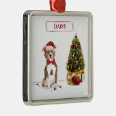 (犬)スタッフォードブルテリアおもしろいクリスマスドッグ メタルオーナメント (右)