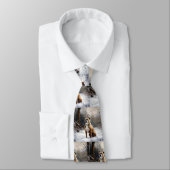 (犬)スタッフォードブルテリアそれを雪のクリスマスに任せる ネクタイ (タイ)