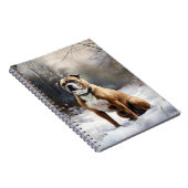 （犬）スタッフォードブルテリアそれを雪のクリスマスに任せる ノートブック (右側)