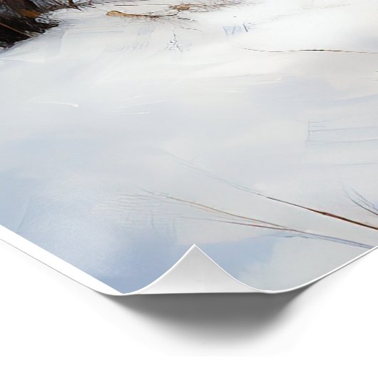 (犬)スタッフォードブルテリアそれを雪のクリスマスに任せる ポスター (コーナー)