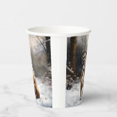 （犬）スタッフォードブルテリアそれを雪のクリスマスに任せる 紙コップ (右)