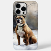 （犬）スタッフォードブルテリアそれを雪のクリスマスに任せる Case-Mate iPhoneケース (裏面)