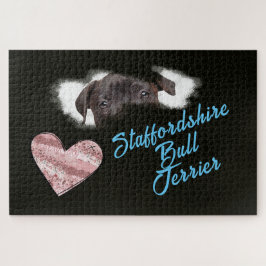 （犬）スタッフォードブルテリアアイズ無地のカラー ジグソーパズル